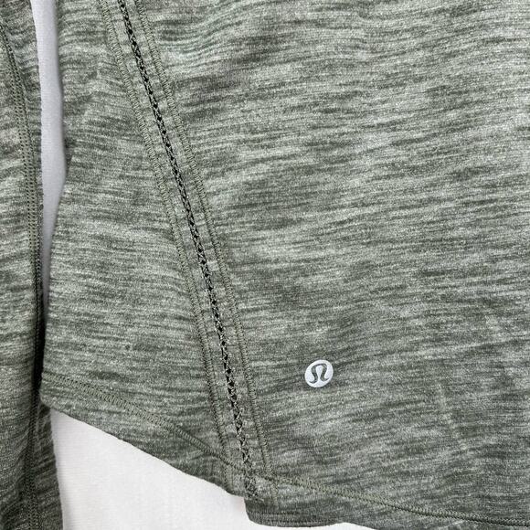 Lululemon Lost In Pace Long Sleeve – Heathered Dark Olive Green – Size 4 - Picture 8 of 8